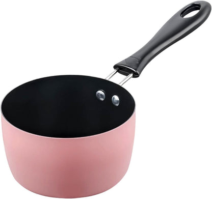 Milk Pan,Small Saucepan Cookware Butter Warmer,Sauce Pan Soup Pot,Sauce Pan for Outdoor Top Breakfast,Induction Cooker Pink