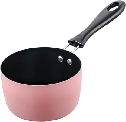 Milk Pan,Small Saucepan Cookware Butter Warmer,Sauce Pan Soup Pot,Sauce Pan for Outdoor Top Breakfast,Induction Cooker Pink