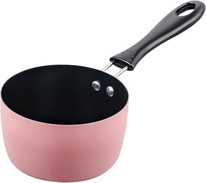 Milk Pan,Small Saucepan Cookware Butter Warmer,Sauce Pan Soup Pot,Sauce Pan for Outdoor Top Breakfast,Induction Cooker Pink
