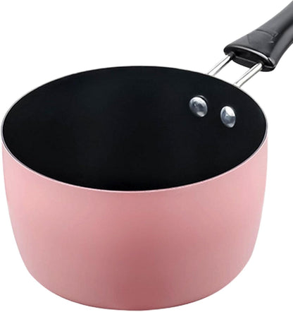 Milk Pan,Small Saucepan Cookware Butter Warmer,Sauce Pan Soup Pot,Sauce Pan for Outdoor Top Breakfast,Induction Cooker Pink