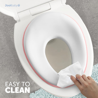 Potty Training Seat for Boys and Girls, Fits Round & Oval Toilets, Non-Slip with Splash Guard, Includes Free Storage Hook (Pink)