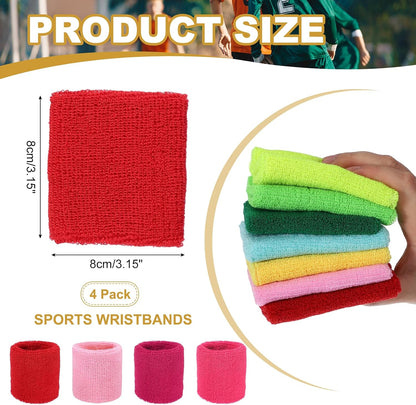 Wristbands Sweatbands, Wrist Bands for Sweat Sports Wristband for Tennis/Basketball/Football/Running/Working Out