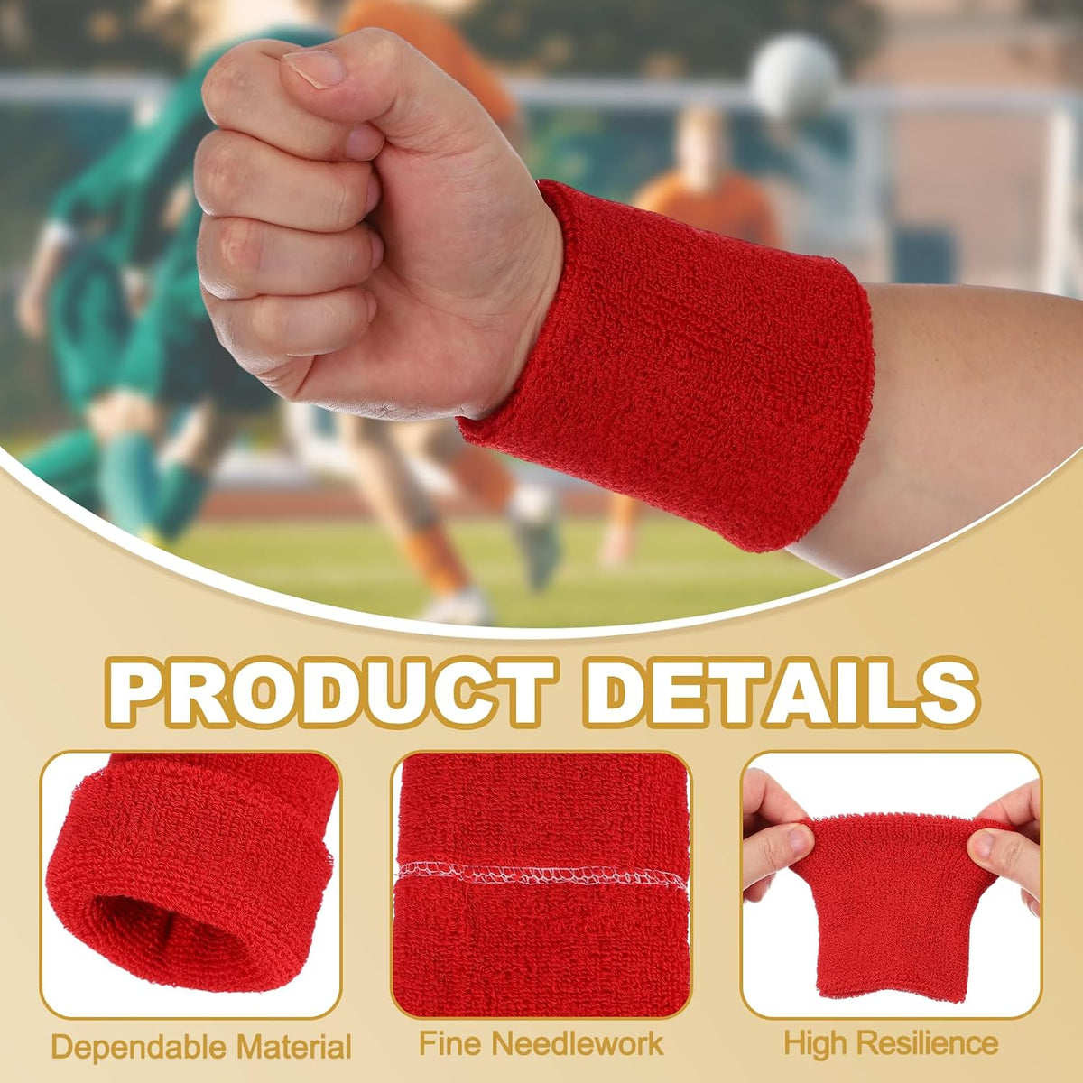 Wristbands Sweatbands, Wrist Bands for Sweat Sports Wristband for Tennis/Basketball/Football/Running/Working Out