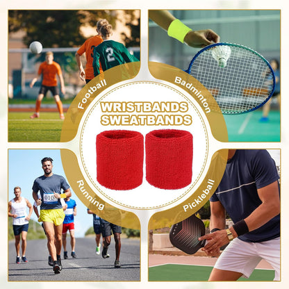 Wristbands Sweatbands, Wrist Bands for Sweat Sports Wristband for Tennis/Basketball/Football/Running/Working Out