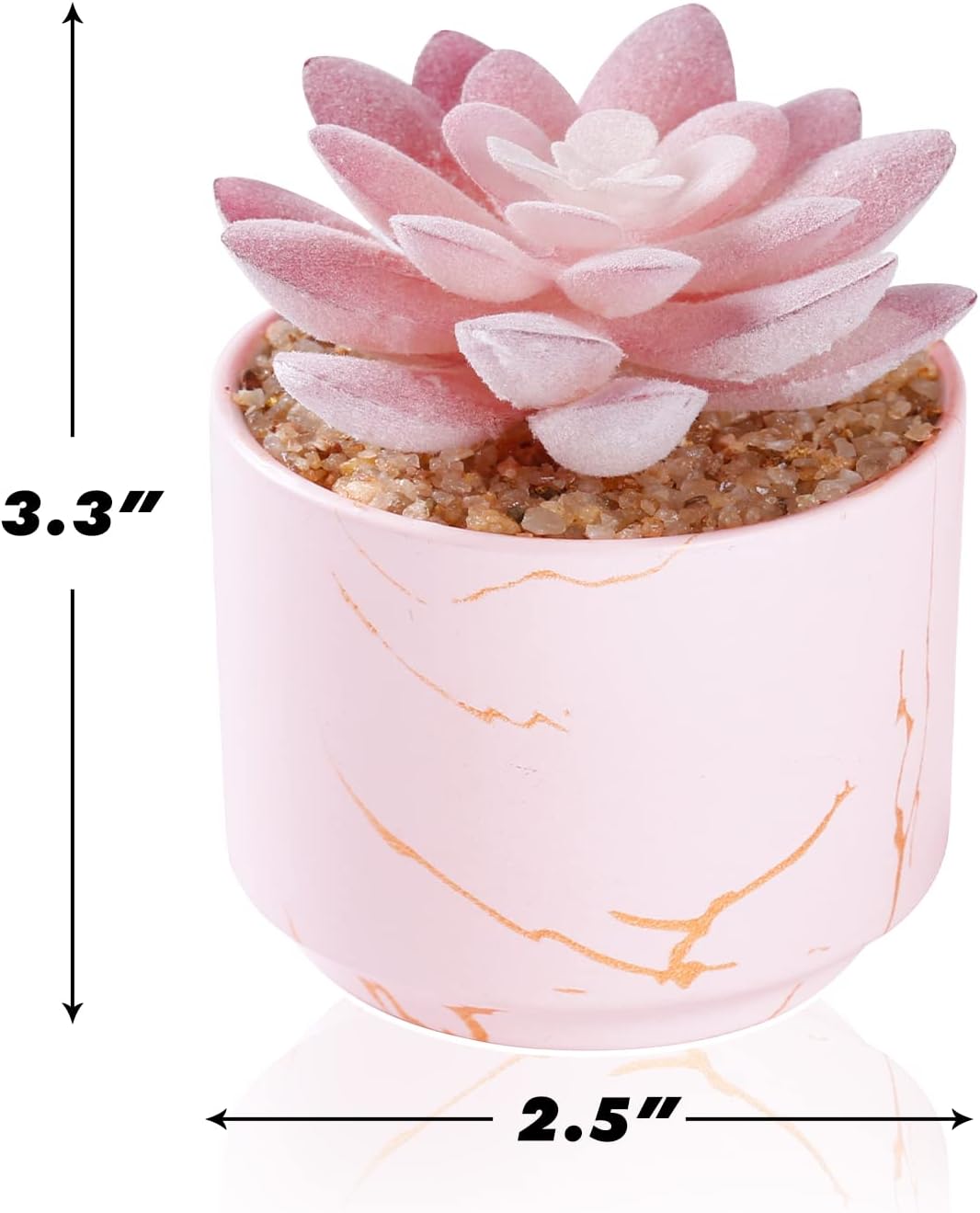 ZENIDA Succulent Artificial Plants,Cute Fake Succulents in 1 Pink Ceramic Pots,Small Fake Plants for Office,Table,Desk,Bathroom, Bedroom,Aesthetic Room Shelves Decor,Desk Decorations for Women Office