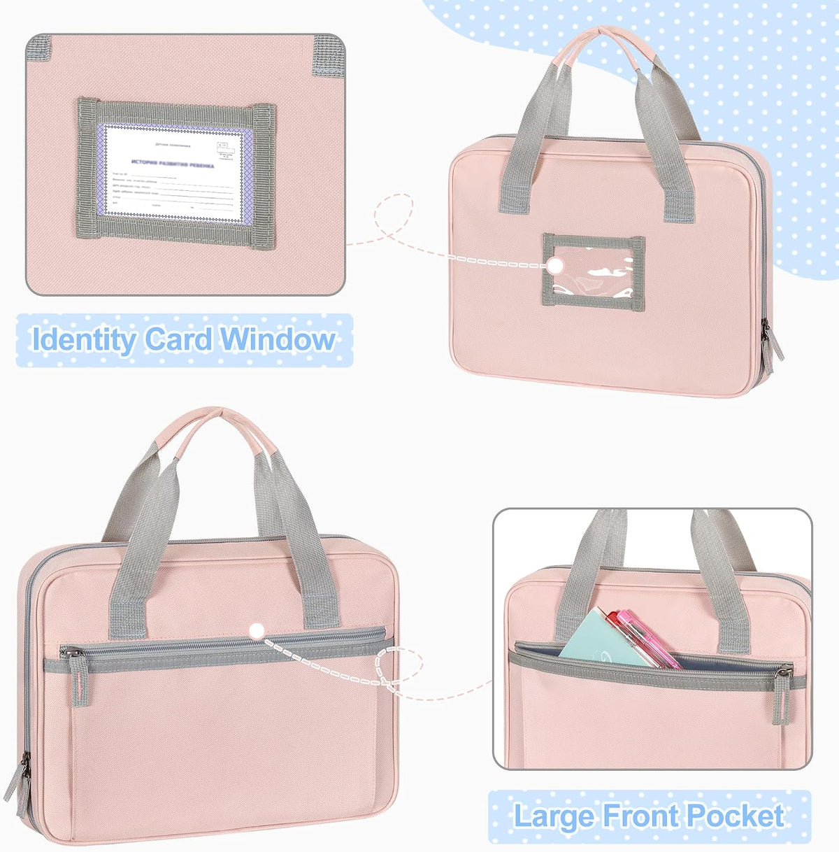 2026 Upgraded Zipper Binder 3 Ring Bag with 3 Pack Pencil Pouches