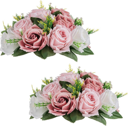 Flower Balls for Table Centerpieces: Dusty Pink & White Fake Flowers