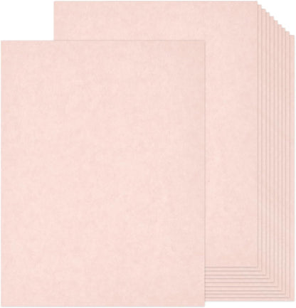 100 Sheets Light Pink Parchment Cardstock 8.5 x 11, 65lb Cardstock