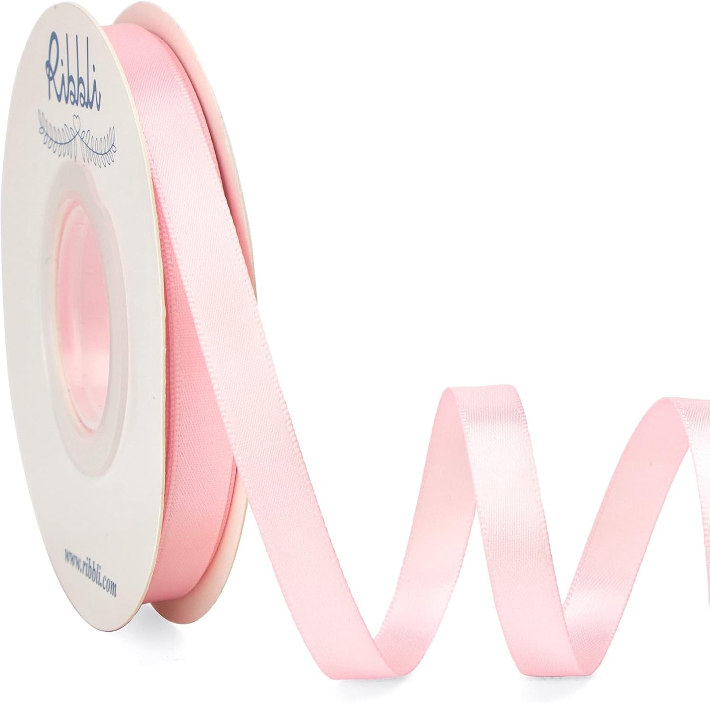 Double Faced Light Pink Satin Ribbon,3/8” x Continuous 25 Yards,Use for Bows Bouquet,Gift Wrapping,Floral Arrangement