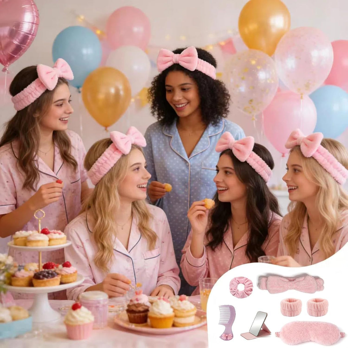 108 PCS Pink Spa Party Favors for Girls Women Sleepover Party Supplies