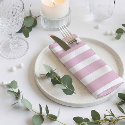 Light Pink Striped Cloth Napkins Set of 4 Modern Stripe Simple Style Abstract Soft Washable Square Dinner Napkins for Party Wedding Restaurant Hotel Cocktail 20x20 Inch