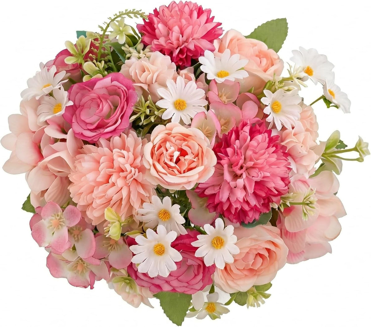 Artificial Pink Peony Bouquet, Silk Flowers for Wedding Centerpieces