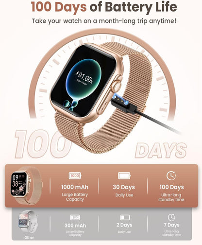 Smart Watch for Women for iPhone Android:1.85" Smartwatch Fitness Tracker