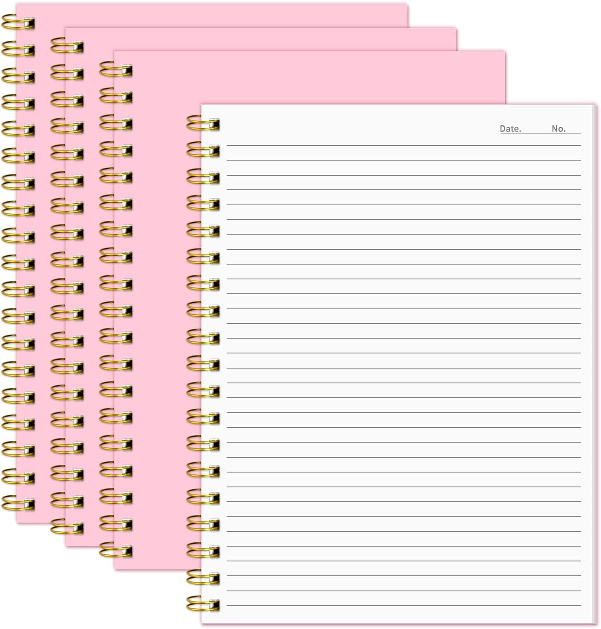 Lined Spiral Notebook B5 Hardcover Pink College Ruled Journal 100GSM 7x10