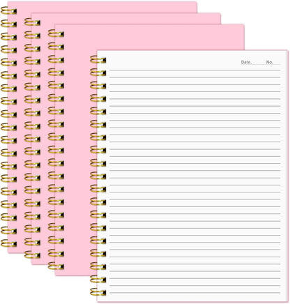 Lined Spiral Notebook B5 Hardcover Pink College Ruled Journal 100GSM 7x10