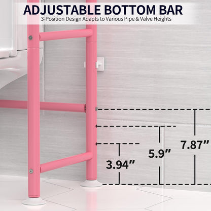 3-Tier Over Toilet Storage, Anti-Tip, 64" H, Pink