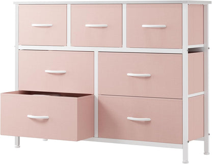 7 Drawer Fabric Dresser, Storage Tower for Bedroom and Closet