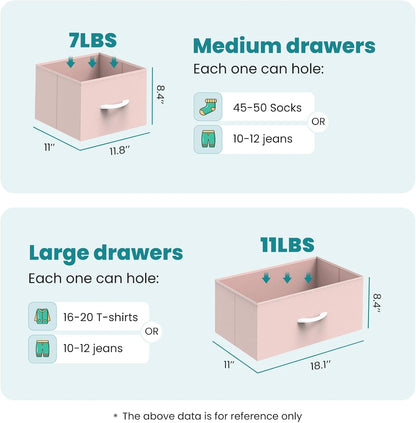 7 Drawer Fabric Dresser, Storage Tower for Bedroom and Closet