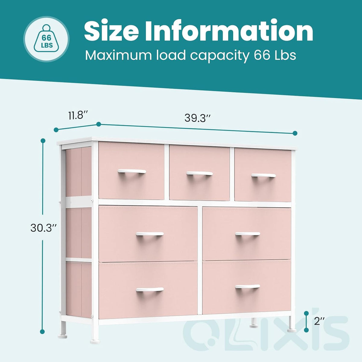 7 Drawer Fabric Dresser, Storage Tower for Bedroom and Closet