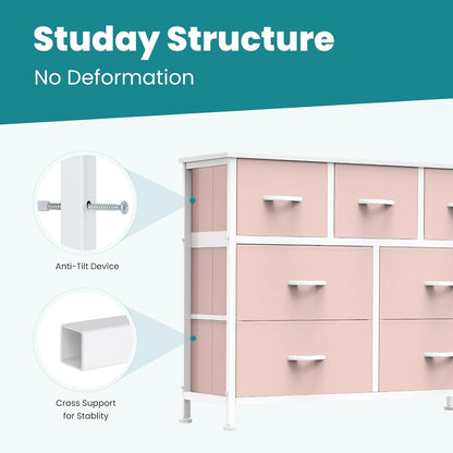 7 Drawer Fabric Dresser, Storage Tower for Bedroom and Closet