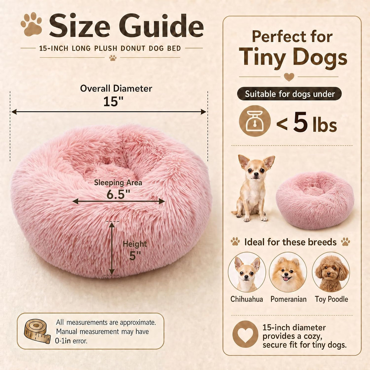 Tiny Dog Bed for Extra Small Dogs for Chihuahua Pomeranian Toy Poodle