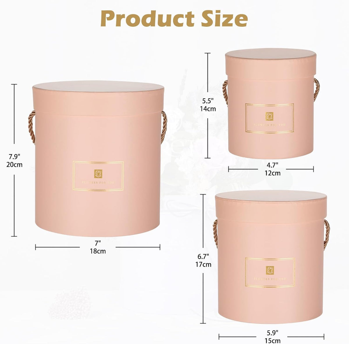 Pink Gift Box with Lids Set of 3 Round Nesting Gift Boxes for Presents 3 Assorted Sizes Flowers Arrangements Box for Gift Giving Christmas Valentine Thanksgiving Mom Gifts Present Wrapping