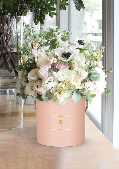 Pink Gift Box with Lids Set of 3 Round Nesting Gift Boxes for Presents 3 Assorted Sizes Flowers Arrangements Box for Gift Giving Christmas Valentine Thanksgiving Mom Gifts Present Wrapping