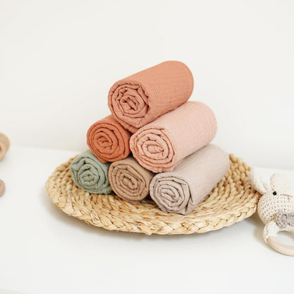 6 Pack Large Muslin Baby Burp Cloths and Burp Rags Set for Newborn