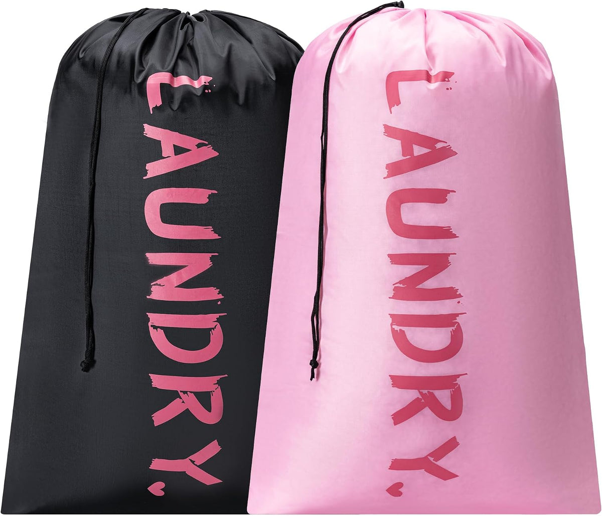 2 Pack Travel Laundry Bag,24" x 36", Extra Large Dirty Clothes Organizer
