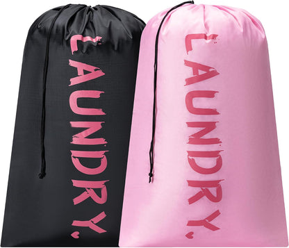 2 Pack Travel Laundry Bag,24" x 36", Extra Large Dirty Clothes Organizer