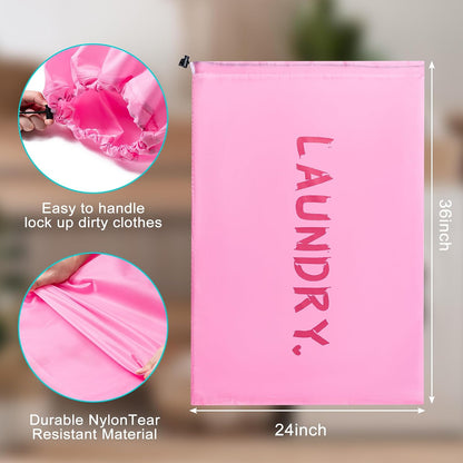 2 Pack Travel Laundry Bag,24" x 36", Extra Large Dirty Clothes Organizer