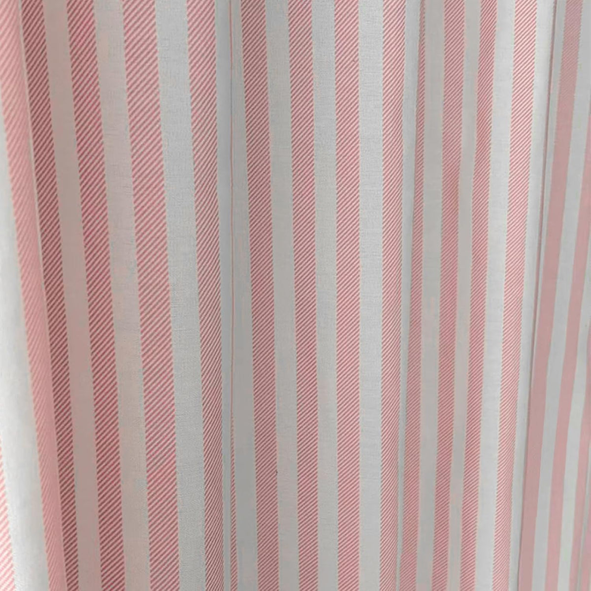 Pink Striped Shower Curtain Cotton Blend for Bathroom 72x72 in