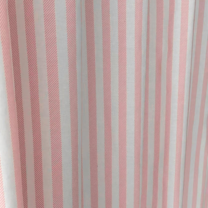 Pink Striped Shower Curtain Cotton Blend for Bathroom 72x72 in