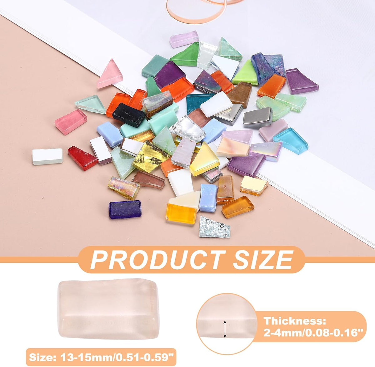 Irregular Glass Mosaic Tiles, 500g/1.1LB Irregular Stained Glass Sheets Broken Mosaic Pieces Tiles Supplies Kit Bulk for DIY Art Craft Making Home Decor, Pink Series