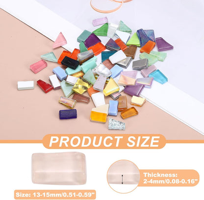 Irregular Glass Mosaic Tiles, 500g/1.1LB Irregular Stained Glass Sheets Broken Mosaic Pieces Tiles Supplies Kit Bulk for DIY Art Craft Making Home Decor, Pink Series
