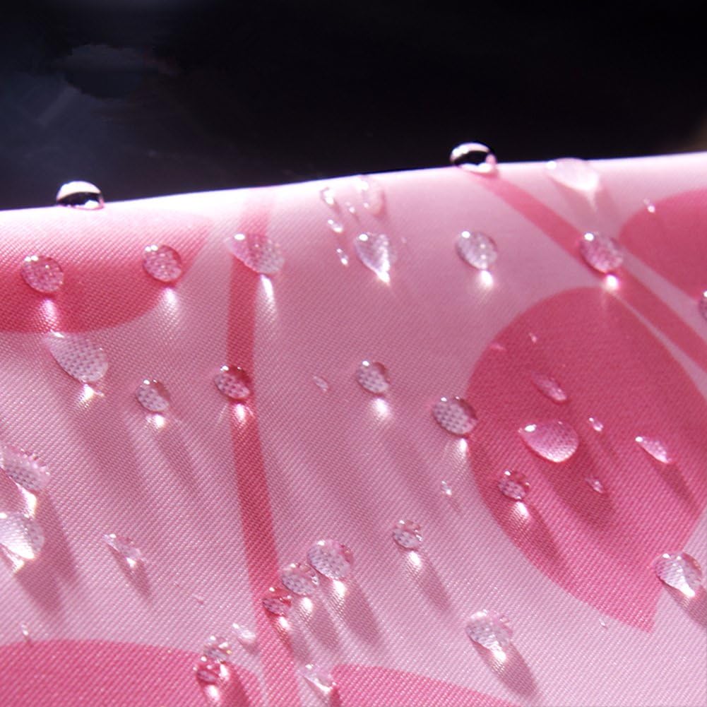 Pink Leaves Decor Soft Fabric Shower Curtain Water-Repellent Eco-Friendly Cute Polyester Fabric Bath Curtains, 72" X 72"