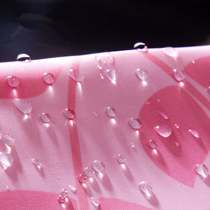 Pink Leaves Decor Soft Fabric Shower Curtain Water-Repellent Eco-Friendly Cute Polyester Fabric Bath Curtains, 72" X 72"