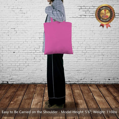 6-Pack Economical 16"x15" Pink Cotton Tote Bag, Lightweight Medium Reusable Grocery Shopping Cloth Bags, Suitable for DIY, Advertising, Promotion, Gift, Activity
