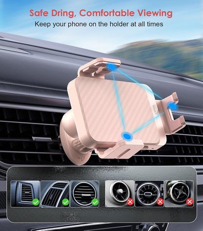 Wireless Car Charger 15W Fast Charging Auto-Clamping Air Vent Phone Mount