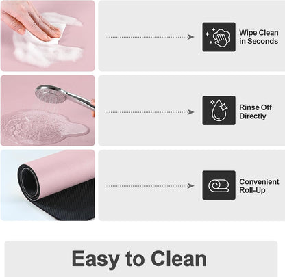 Dish Drying Mat for Kitchen Counter | Coffee Bar Mat for Countertops | Heat Resistant Drainer Mat with Non-slip Rubber Backed | Hide Stain Kitchen Absorbent Draining Mat | Pink 16"x18"