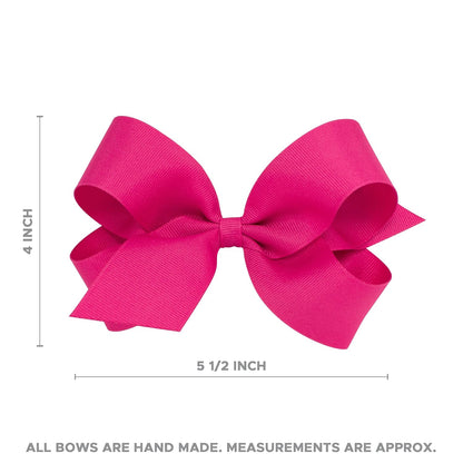 Girls' Classic Grosgrain Hair Bows, Light Pink, Large