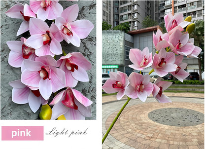 28.5inch Artificial Phalaenopsis Flowers 2 Bundles 10 Large Petals Orchids Fake Cymbidium Flowers Artificial Orchid Flowers Stem Plants Latex Phalaenopsis Branches for Home Décor (Pink)