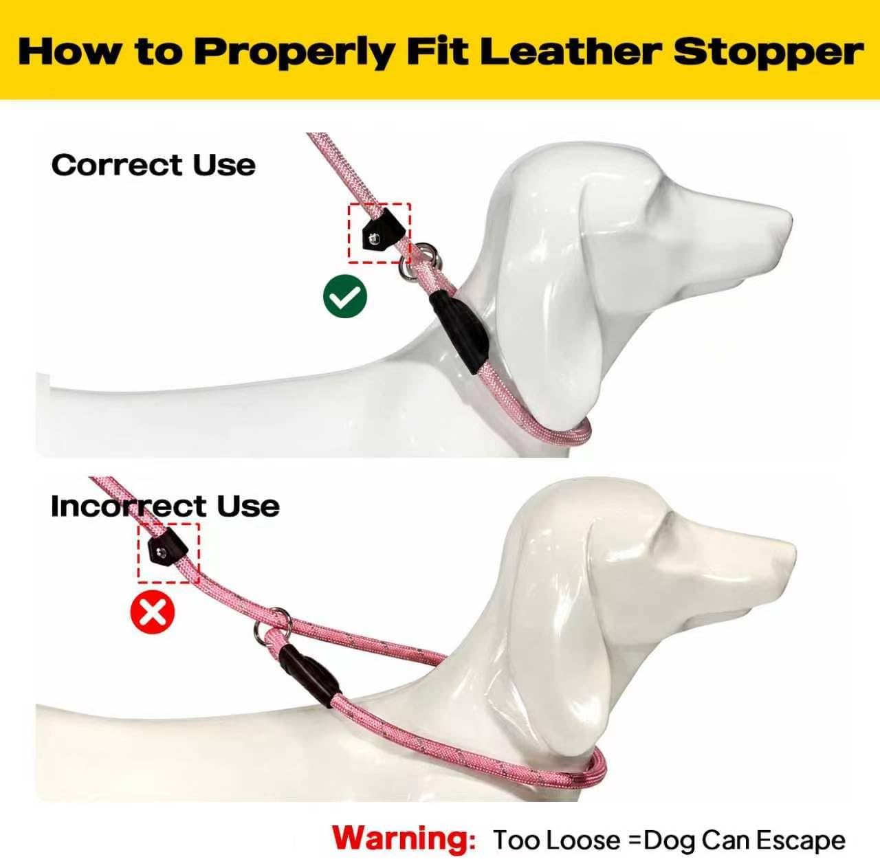 Durable Slip Leads for Dogs, 6 FT x 1/2" Heavy Duty Dog Loop Leashes, Comfortable Strong Rope Slip Leash for Small Dogs and Puppies, No Pull Pet Training Lead with Highly Reflective(1/2", Pink)