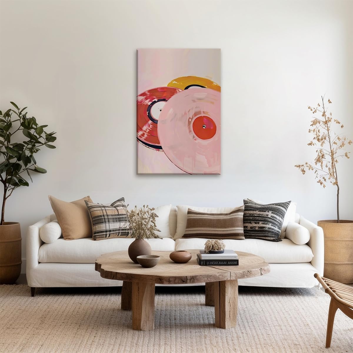Music Wall Art Pink Retro Orange Red Vinyl Record Posters For Room Aesthetic Y2K Girly Print Poster Trendy Pastel Art 8x12inch Unframed