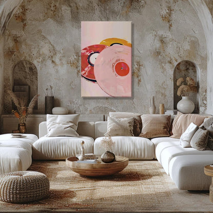Music Wall Art Pink Retro Orange Red Vinyl Record Posters For Room Aesthetic Y2K Girly Print Poster Trendy Pastel Art 8x12inch Unframed