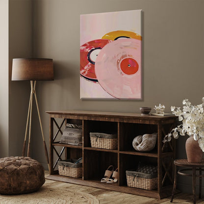 Music Wall Art Pink Retro Orange Red Vinyl Record Posters For Room Aesthetic Y2K Girly Print Poster Trendy Pastel Art 8x12inch Unframed