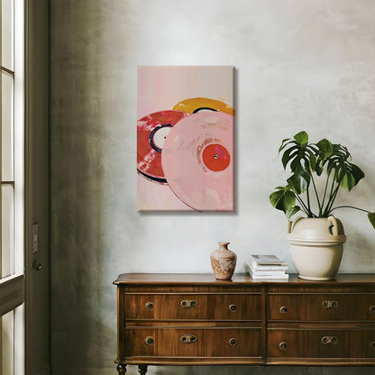 Music Wall Art Pink Retro Orange Red Vinyl Record Posters For Room Aesthetic Y2K Girly Print Poster Trendy Pastel Art 8x12inch Unframed