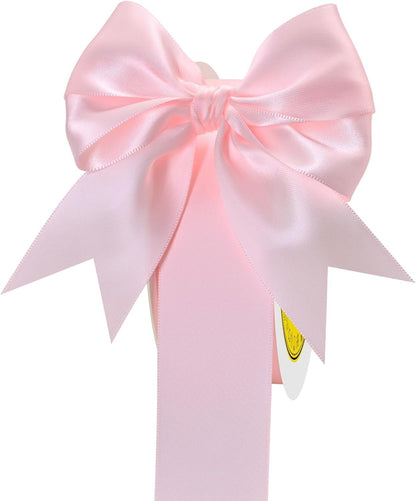 Double Face Light Pink Satin Ribbon 1-1/2 inch X 50 Yards Polyester Light Pink Ribbon for Gift Wrapping Very Suitable for Weddings Party Hair Bow Invitation Decorations and More
