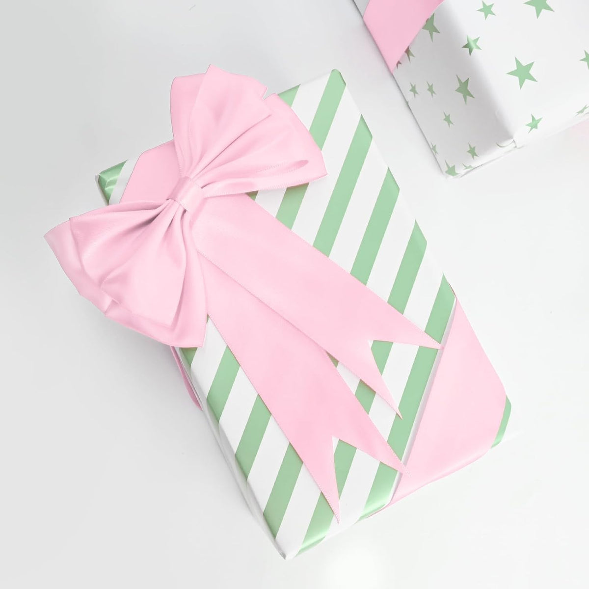 Double Face Light Pink Satin Ribbon 1-1/2 inch X 50 Yards Polyester Light Pink Ribbon for Gift Wrapping Very Suitable for Weddings Party Hair Bow Invitation Decorations and More