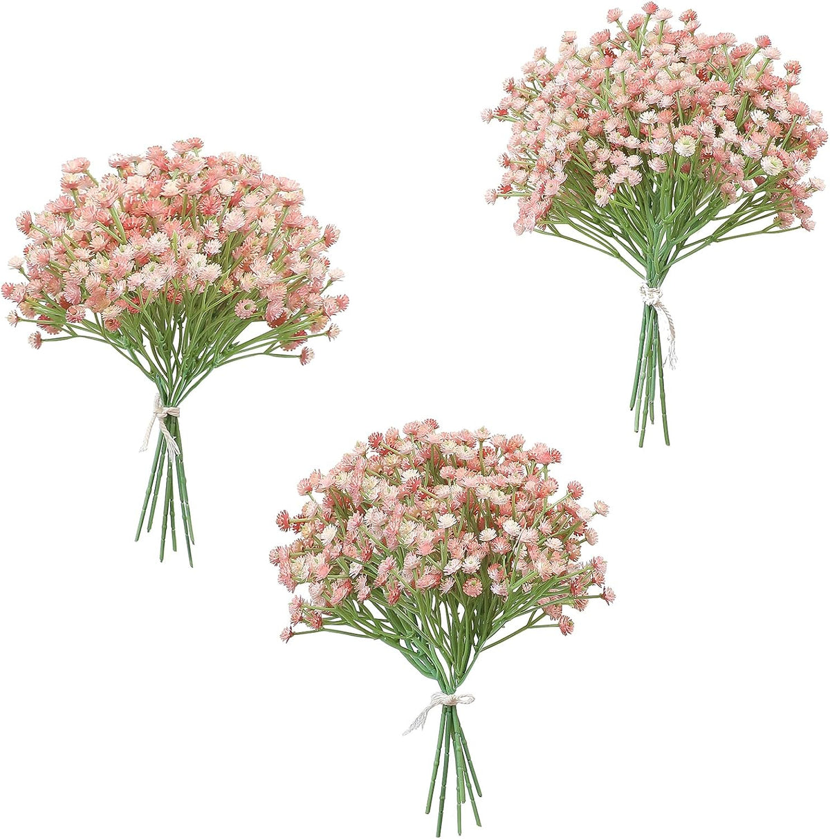 18pcs Artificial Babys Breath Gypsophila Greenery Sprays, Real Touch Dusty Rose Blush Pink Fake Flowers for Wedding Bouquets Centerpieces Floral Arrangements and Decorations